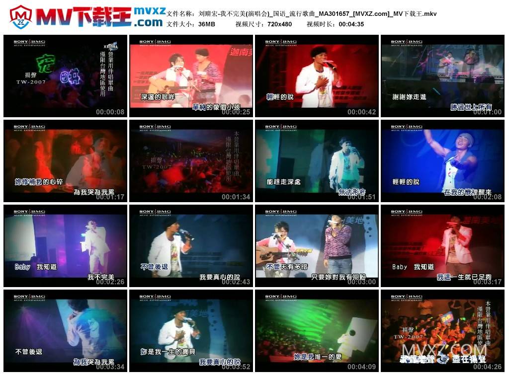 刘畊宏-我不完美(演唱会)_国语_流行歌曲_MA301657